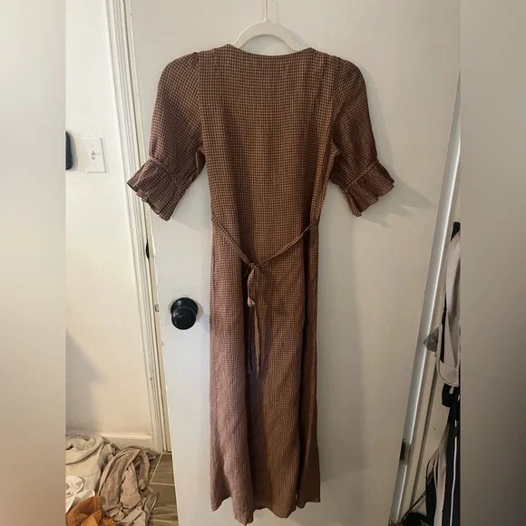 Christy Dawn Lennon Dress | Brown Gingham | Size Small - Picture 2 of 4